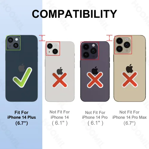 Vista 218 de HOOMIL Funda para iPhone 7 Plus/iPhone 8 Plus de 5.5 Pulgadas, sin amarillamiento, protección contra caídas, cubierta trasera dura transparente