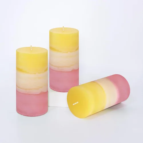 Vista 22 de Velas aromáticas de pilar FLAVCHARM de larga duración, sin goteo, rojas, 3x4 pulgadas