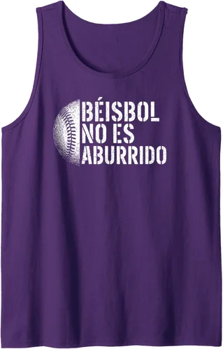 Vista 3 de Beisbol No ES Aburrido Funny Baseball Spanish Quote Tank Top