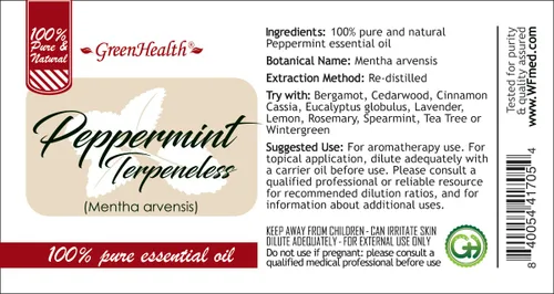 Vista 6 de Aceite esencial de menta (Terpeneless) - 8 fl oz - Aceite esencial 100% puro - Greenhealth
