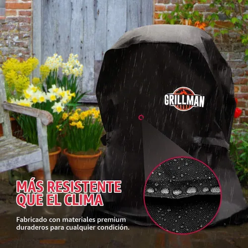 Vista 4 de Grillman - Funda para parrilla exterior, funda para parrilla de barbacoa a prueba de rasgaduras, impermeable, grande y resistente, de 30 x 26 x 43