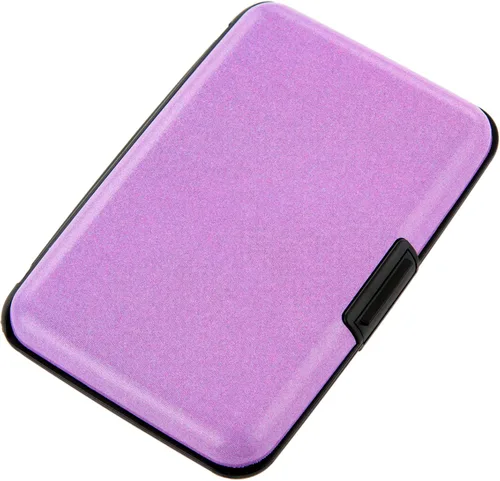 Vista 49 de Soporte para tarjetas de crédito, cartera metálica con bloqueo RFID para tarjetas de identificación para mujeres y hombres, funda rígida de aluminio