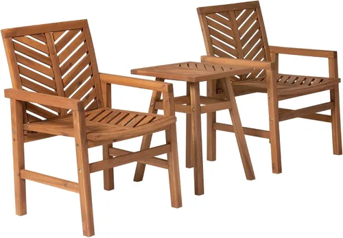 Vista 16 de Walker Edison Furniture Company - Mesa auxiliar rectangular para terraza al aire libre, madera de Chevron para todo tipo de clima