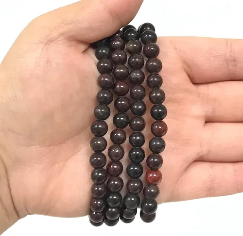 Vista 637 de Gem Avenue Handmade Round Bead Stretch Bracelet Unisex Natural Stone Beaded Jewelry for Men & Women, Elastic Wristband for Daily Wear