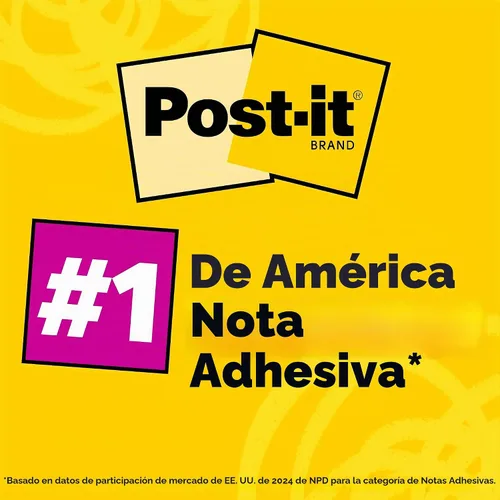 Vista 6 de Notas autoadhesivas Sticky Notes de Post-it Suministros escolares y suministros de oficina, el doble de poder de adherencia