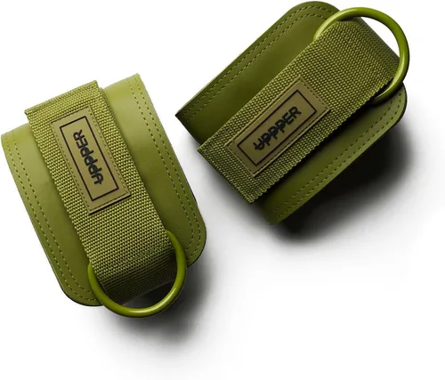 Vista 11 de UPPPER Correas de tobillo para máquinas de cable (par) – Accesorio de puño de cable acolchado ajustable para gimnasio, doble anillo en D, calidad