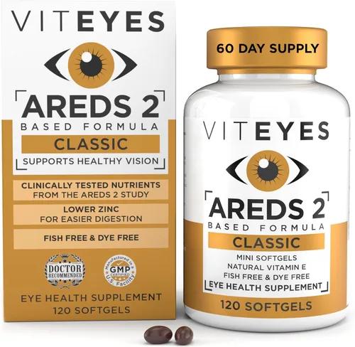 Vista 11 de Viteyes AREDS 2 Fórmula Clásica de Salud Macular en Cápsulas Blandas, Vitamina para la Salud Ocular y Protección de la Visión, Bajo en Zinc