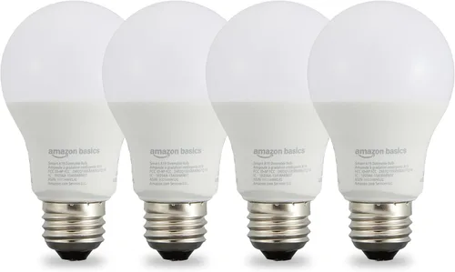 Vista 7 de Amazon Basics Bombilla LED inteligente A19, regulable blanco suave (2700 K), 9 W (equivalente a 60 W), 800 LM, funciona solo con Alexa, Wi-Fi de 2.4