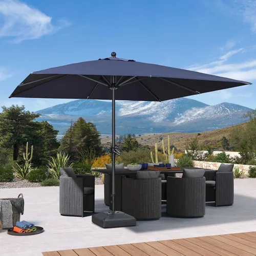 Vista 87 de PURPLE LEAF - Sombrilla de patio rectangular de 6' x 4', sombrilla de mesa para exteriores con marco de aluminio, sombrilla de mercado, sombrilla