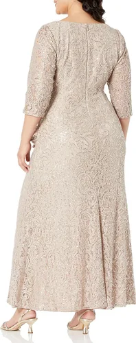 Vista 2 de Alex Evenings Vestido largo de talla grande para mujer con detalle de nudo frontal
