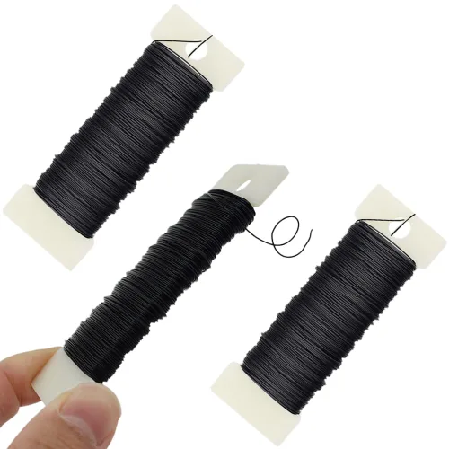 Vista 38 de HAHIYO Alambre Negro de Calibre 22 - 1 Rollo, 38 Yardas (115 Pies) Alambre Floral Flexible para Manualidades, Coronas de Navidad, Arreglos