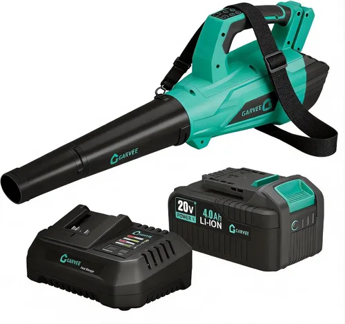 Vista 9 de Garvee Soplador de hojas inalámbrico 20V 4.0A 2 velocidades 650 CFM cargador rápido