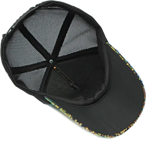 Vista 4 de FASHIXD Gorra de béisbol de malla para mujer, con lentejuelas, de verano, transpirable, para correr, deportes al aire libre