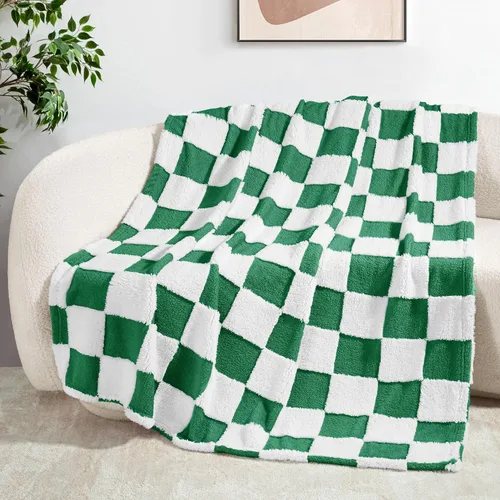 Vista 24 de Exclusivo Mezcla - Manta de franela super suave y cálida con diseño de vellón esponjoso, para sofá, cama, con lindo patrón a cuadros, negro, 50" x