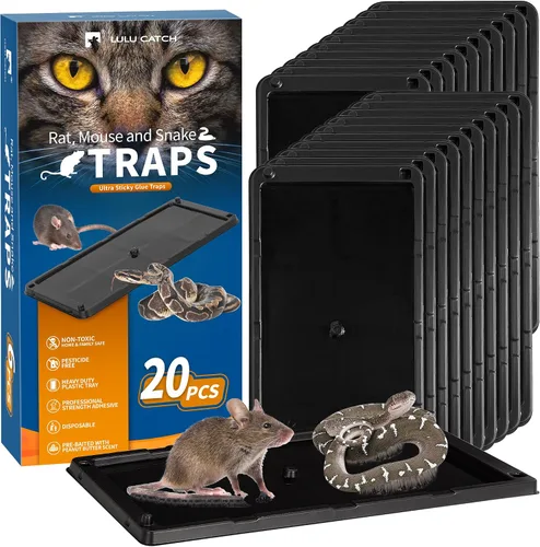 Vista 8 de LULUCATCH, trampas para ratones, 6 unidades de trampas grandes de pegamento para interiores para el hogar, tablas de pegamento a granel pre-cebadas
