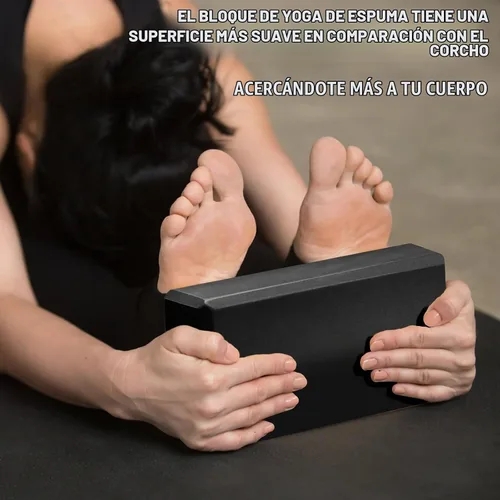 Vista 6 de 2 bloques de yoga, bloques de espuma de 9 x 6 x 3 pulgadas, accesorios de yoga para pilates, estiramiento y meditación, bloques de ejercicio ligeros