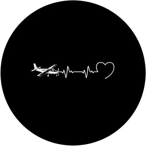 Vista 3 de Heart-beat ULM humour airplane man pilot woman PopSockets Swappable PopGrip