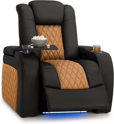 Vista 74 de Seatcraft Asiento de cine en casa Diamante Marrón Reclinable Individual