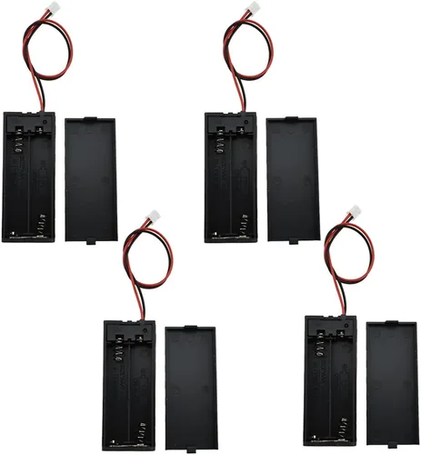 Vista 25 de HAHIYO Paquete de soporte de batería AA de 1.5 V con cubierta resistente de alambre, resortes flexibles, interruptor integrado, baterías, caja