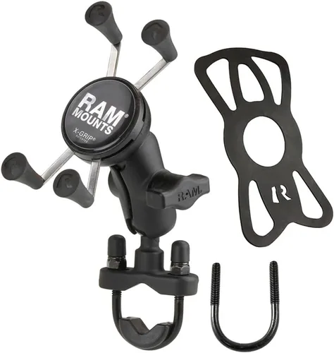 Vista 2 de RAM MOUNTS X-Grip - Soporte de teléfono pequeño con base de perno en U para manillar RAM-B-149Z-A-UN7U con brazo corto para motocicleta, ATV/UTV