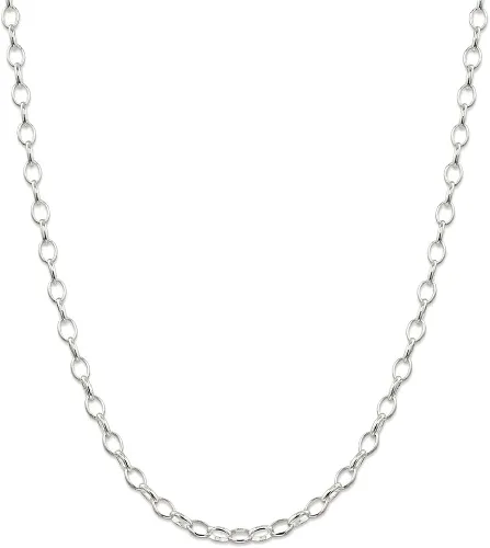 Vista 7 de 925 Sterling Silver 5mm Rolo Chain Necklace Pendant Charm Fancy Fine Jewelry For Women Gifts For Her