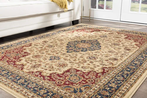 Vista 8 de Kirsten - Alfombra rectangular tradicional oriental marfil, 8 x 10 pies Rojo