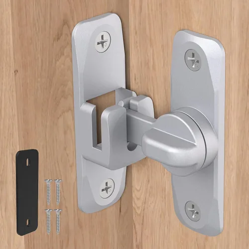 Vista 13 de Cerraduras y pestillos para puerta de granero de 90/180 grados, herraje de aluminio de seguridad para pestillo de puerta corredera, cerraduras