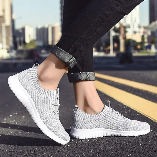 Vista 6 de konhill Zapatos cómodos para caminar para mujer, tenis atléticos, casuales, sin cordones
