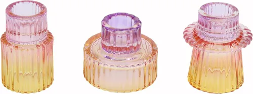 Vista 16 de Vixdonos Portavelas de cristal cónico para centros de mesa, decoración de boda y cena (3 piezas, ámbar)
