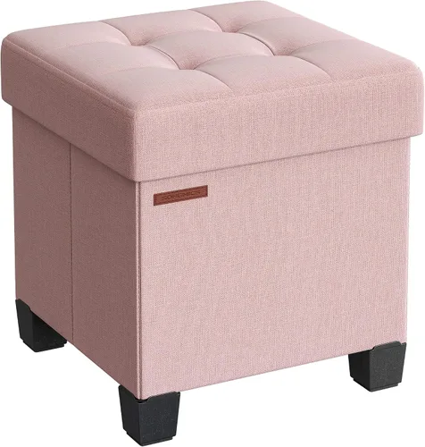 Vista 15 de SONGMICS Otomano de almacenamiento de 15 pulgadas, banco de dormitorio con almacenamiento, taburete con patas, soporta hasta 660 libras, gris oscuro