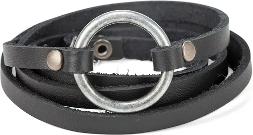 Vista 9 de SPUNKYsoul Pulsera circular de cuero hecha a mano con 5 envolturas para mujeres u hombres