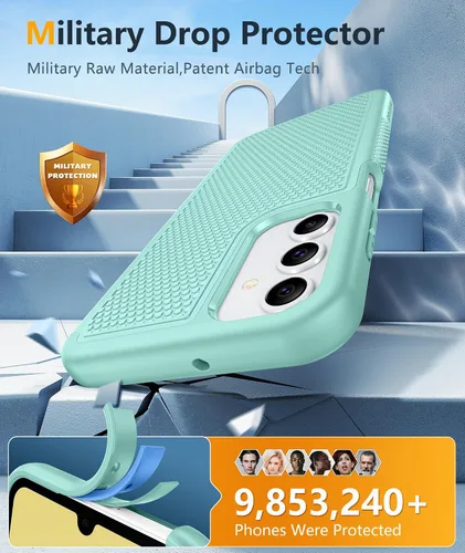 Vista 1058 de FNTCASE Funda para iPhone 17 Pro: Fundas delgadas translúcidas de color azul claro compatibles con MagSafe, protección completa de la cámara
