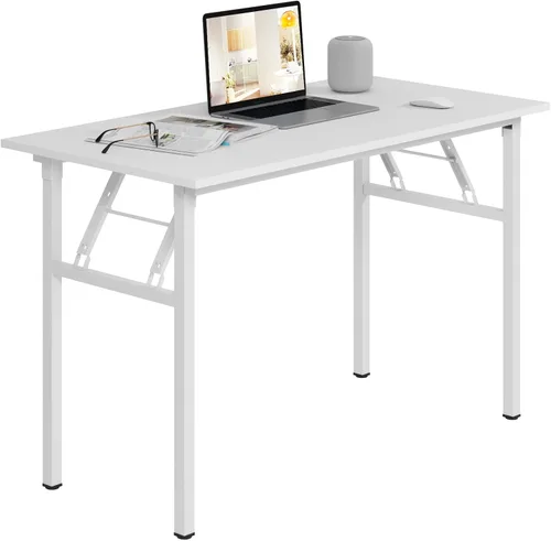 Vista 30 de Need - Escritorio plegable de 31 1/2" sin ensamblaje, mesa pequeña para computadora, escritorio robusto y resistente para espacios pequeños, marco
