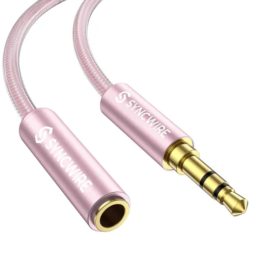 Vista 11 de Syncwire Cable de extensión de audio estéreo de 3.5 mm macho a hembra [Sonido Hi-Fi] [Conector chapado en oro] Cable de extensión AUX trenzado