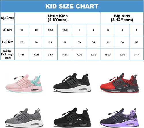Vista 3 de Ugmikdo Zapatos para niños y niñas, tenis para correr, zapatos de aire, transpirables, ligeros, a la moda, para deportes, atletismo, gimnasio