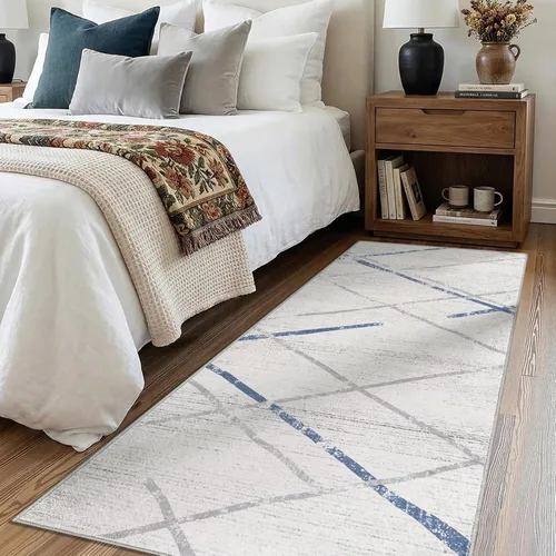 Vista 366 de jinchan Alfombra marroquí de pasillo 2x6 - Alfombra de pasillo lavable a máquina para cocina, alfombra moderna geométrica suave de pelo bajo