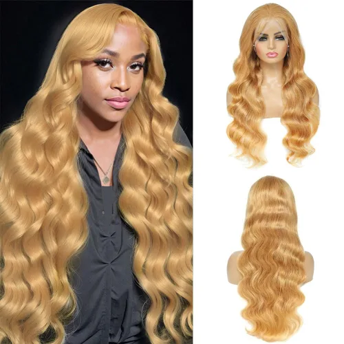 Vista 14 de Pelucas de cabello humano con encaje frontal 613 de 22 pulgadas, cabello humano prearrancado, rubio ondulado, encaje frontal, densidad 210, 613, 13