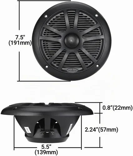 Vista 3 de velex Paquete de altavoces con amplificador Bluetooth marino..