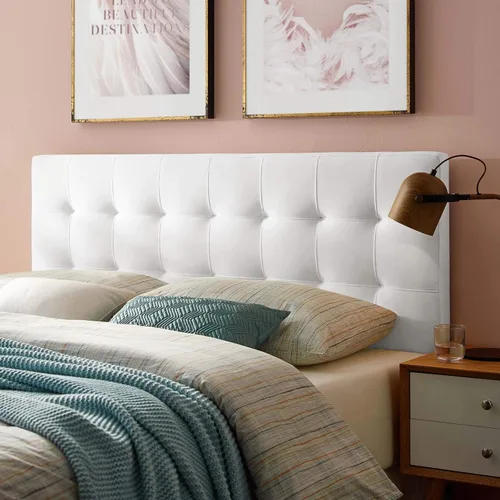 Vista 11 de Modway Lily Biscuit - Cabecero de terciopelo con estilo capitoné para cama individual, color gris