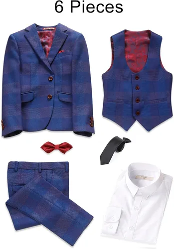 Vista 5 de ELPA ELPA Conjunto de 5 piezas de trajes a cuadros para niños
