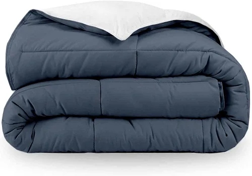 Vista 5 de Edredón reversible – Lujoso para todas las estaciones – 100% algodón orgánico tamaño individual XL de 68 x 92 pulgadas, 1 edredón alternativo