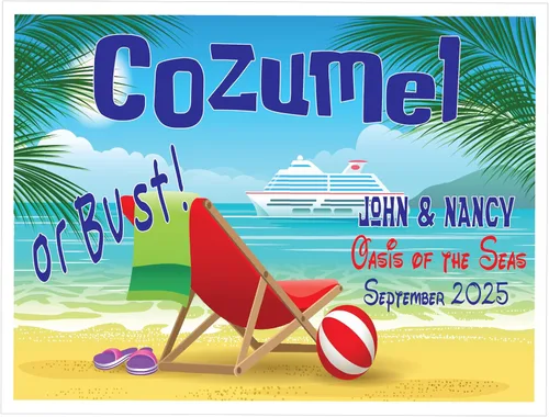 Vista 3 de Cruise Ship Door Decorations Island Beach Custom Magnet Personalized, Funny & Fun Party Decor - Decorative Magnetic Favors For Fridge, Locker