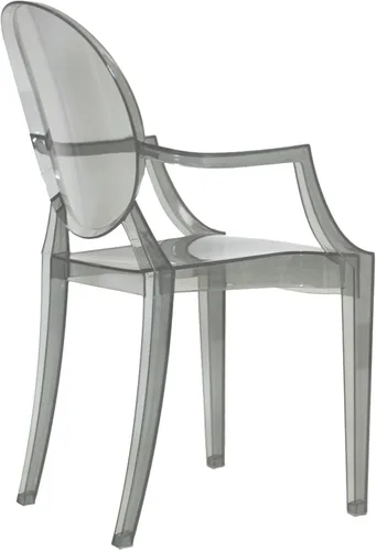 Vista 4 de Modway Casper Moderno Acrílico Apilamiento Dos Sillones De Comedor En Humo
