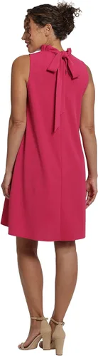 Vista 3 de London Times Vestido de mujer con cuello con volantes y lazo en la espalda, para ocasiones especiales, casual, divertido brunch