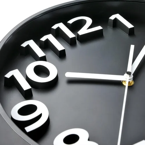 Vista 2 de Plumeet reloj de pared grande de 13 pulgadas, silencioso, sin tictac, de cuarzo, para decoración de sala de estar, estilo moderno, adecuado