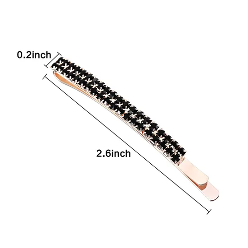 Vista 3 de Yaomiao 16 horquillas de diamantes de imitación de doble fila, pinzas decorativas para el cabello, horquillas de cristal de diamante para mujeres