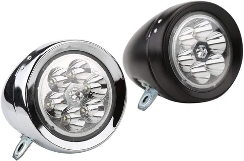 Vista 7 de Luz retro, luz de manillar de 6 LED con soporte para montar en bicicleta nocturna (plata)