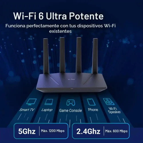 Vista 2 de GL.iNet GL-AX1800(Flint) Router WiFi 6 - Router de Internet inalámbrico Gigabit de doble banda 5 puertos Ethernet de 1G Hasta 120 dispositivos