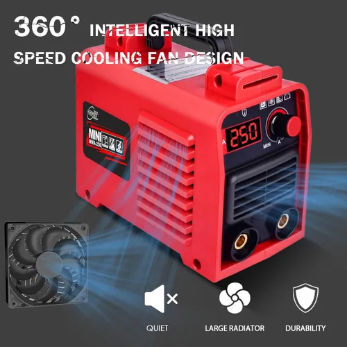 Vista 5 de Máquina de soldar, máquina de soldadura MMA-250A 110V mejorada, pantalla digital LCD IGBT, soldador de electrodo con arranque en caliente