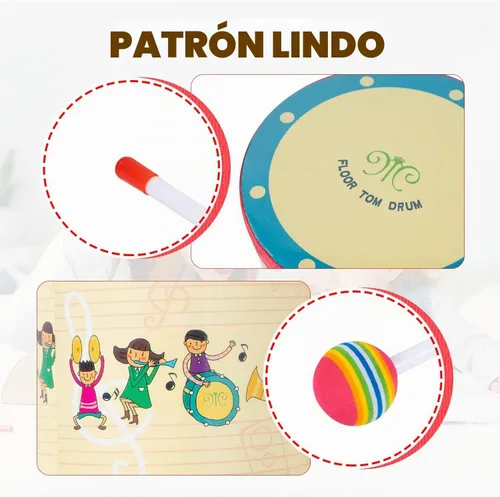 Vista 4 de Musfunny Tambor Tom de piso para niños